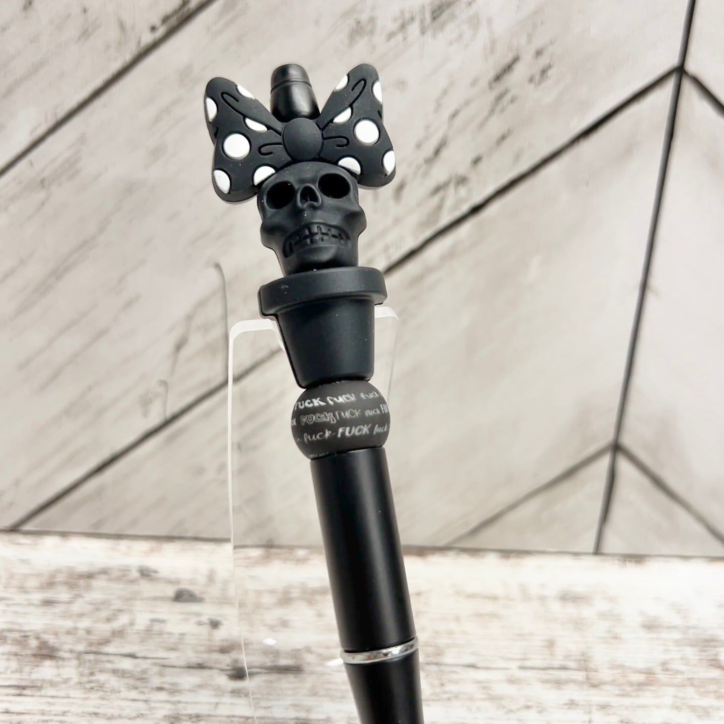 Black Skull F**K Plastic Pen